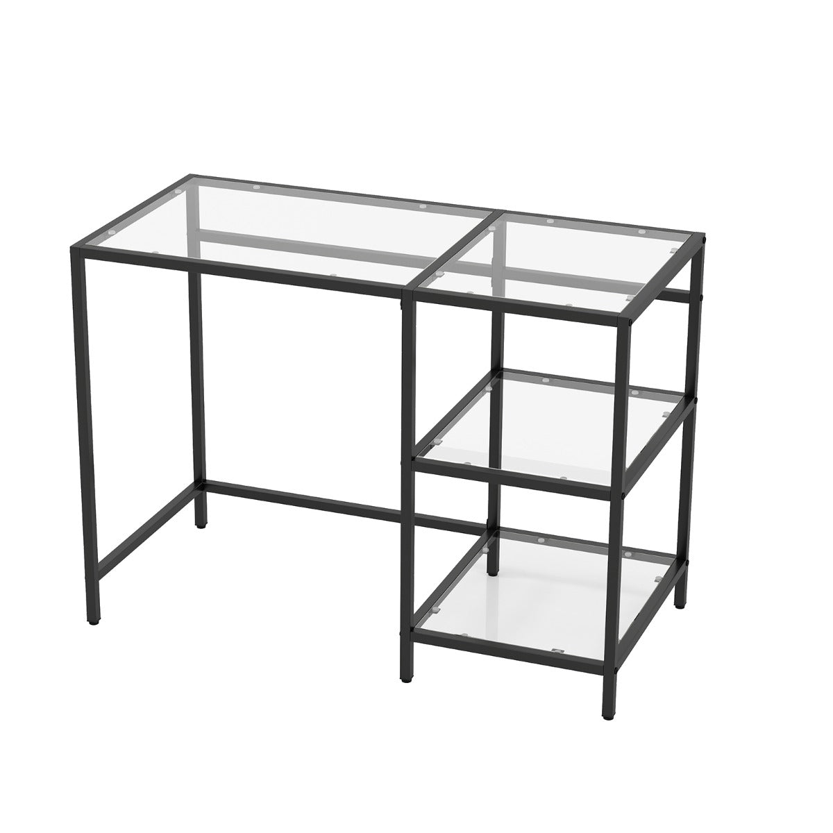 Skrivbord – Datortisch med härdat glasplatydd Skyddsglasställ – Svart