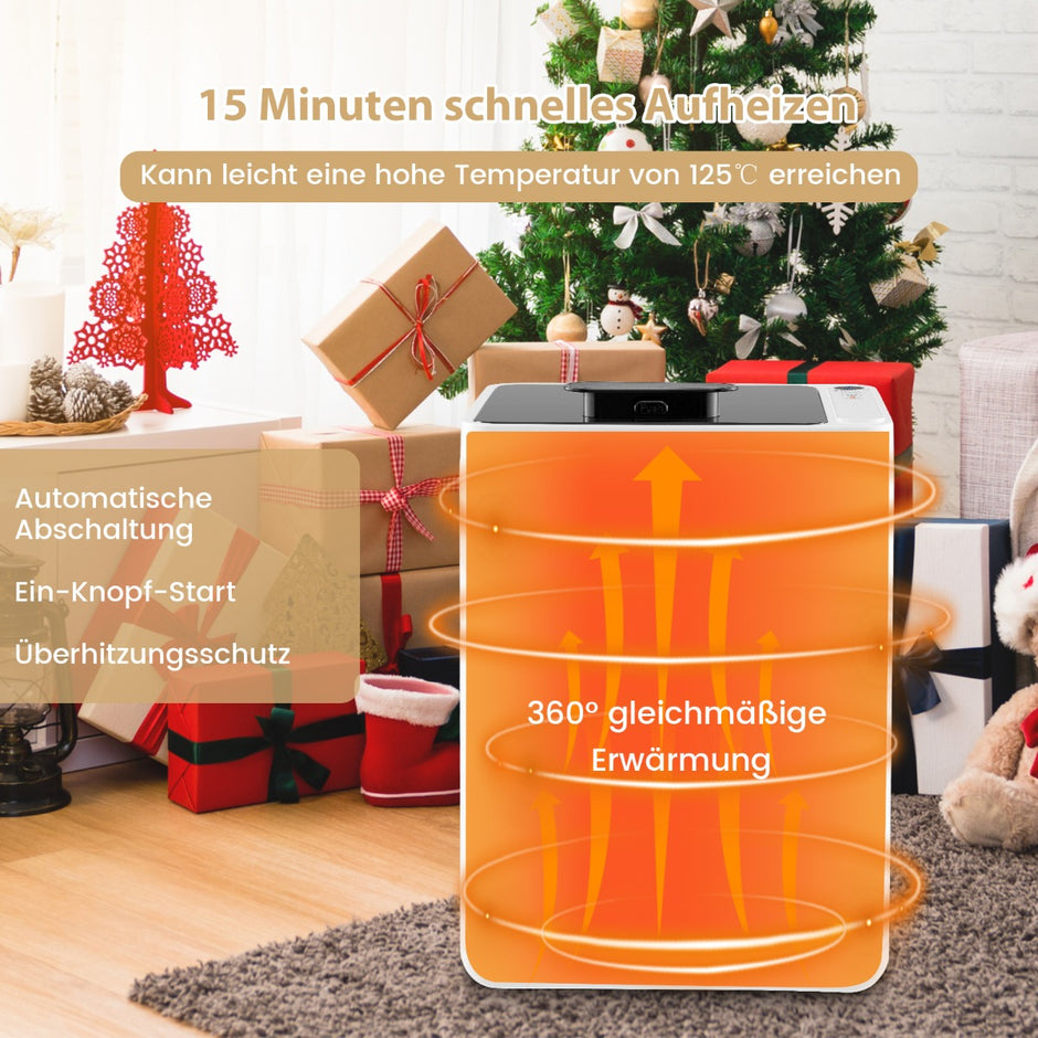 Elektrisk – handdukstork med automatisk avstängning och stegs timer LED display – 6 – Vit