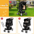Hundvagn – Husdjur Buggy upp till – 15 kg 81 x 45 x 101 cm – Svart