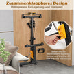 Motionscykel – med pedaler träningstränare justerbart handtag – 53 x 43 x 73-102 cm – Svart