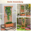 Blomlåda – med spaljé och tak dräneringshål kruka – 75 x 33 x 181 cm – Natur