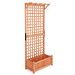 Blomlåda – med spaljé och tak dräneringshål kruka – 75 x 33 x 181 cm – Natur