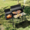 BBQ Kolgrill – med hjul Grillvagn lock Utegrill – 115 x 65 x 108 cm – Svart