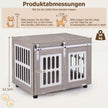 Hundbox – med låsbar skjeddörr och sidofönster hundstuga sidobord – 2 – Grå