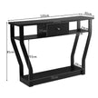 Konsolbord – Hallbord med låda och hylla – 120 x 30 x 81 cm – Svart