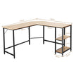 L – format skrivbord hemmakontor med hyllplan – 2 138 x 60 x 75 cm – Natur