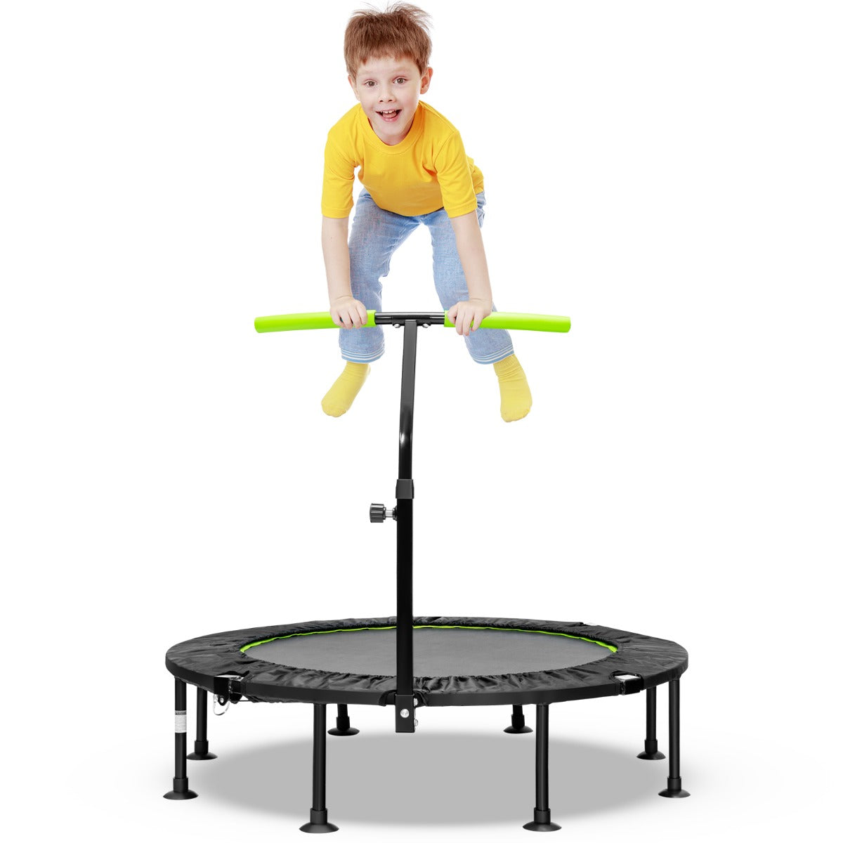 Hopfällbar – ministudsmatta med höjdjusterbart handtag Barnstudsmatta – Ø 110 cm – Grön