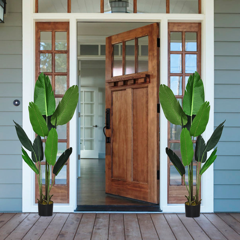 Konstgjord – växt Tropisk Palm Artificiell Monstera – 160 cm – Grön