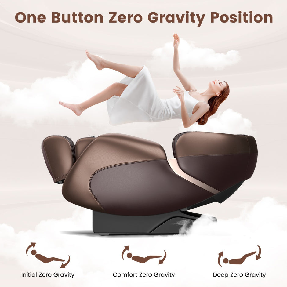 Relaxe – Hela kroppen massagestol Zero Gravity SL Track med värme och luftkompression – Brun