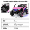 Barnbil – Mobil terrängfordon med säten och fjärrkontroll – 2 118 x 74 x 71 cm – Rosa