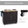 Köksvagn – Rullande serveringsvagn med lådor och skåp – 94 x 45,5 x 94,5 cm – Kaffe