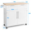 Köksvagn – Rullande serveringsvagn med lådor och skåp – 94 x 45,5 x 94,5 cm – Vit