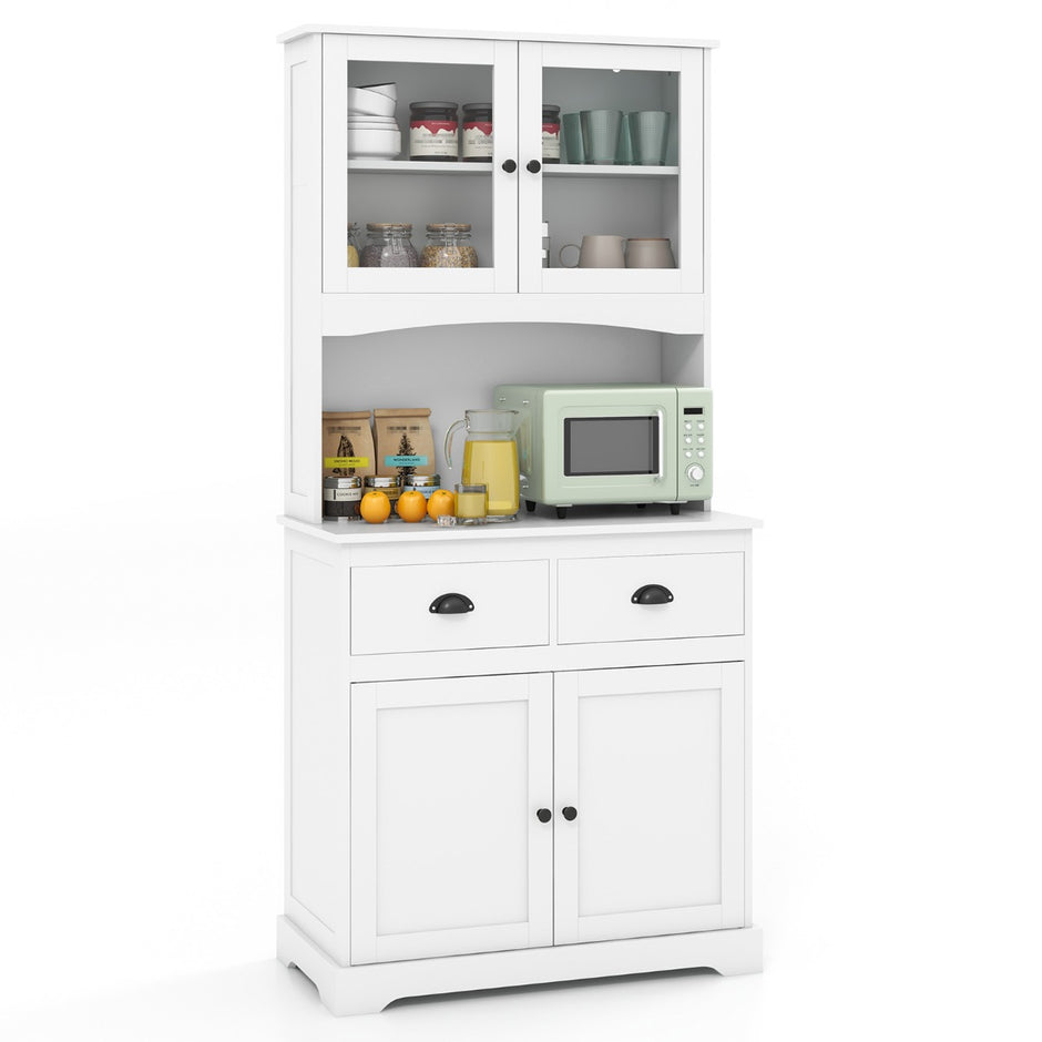 Köksskåp – Högt högskåp med dörrar och lådor bänkskiva – 4 2 2 80 x 40 x 170 cm – Vit