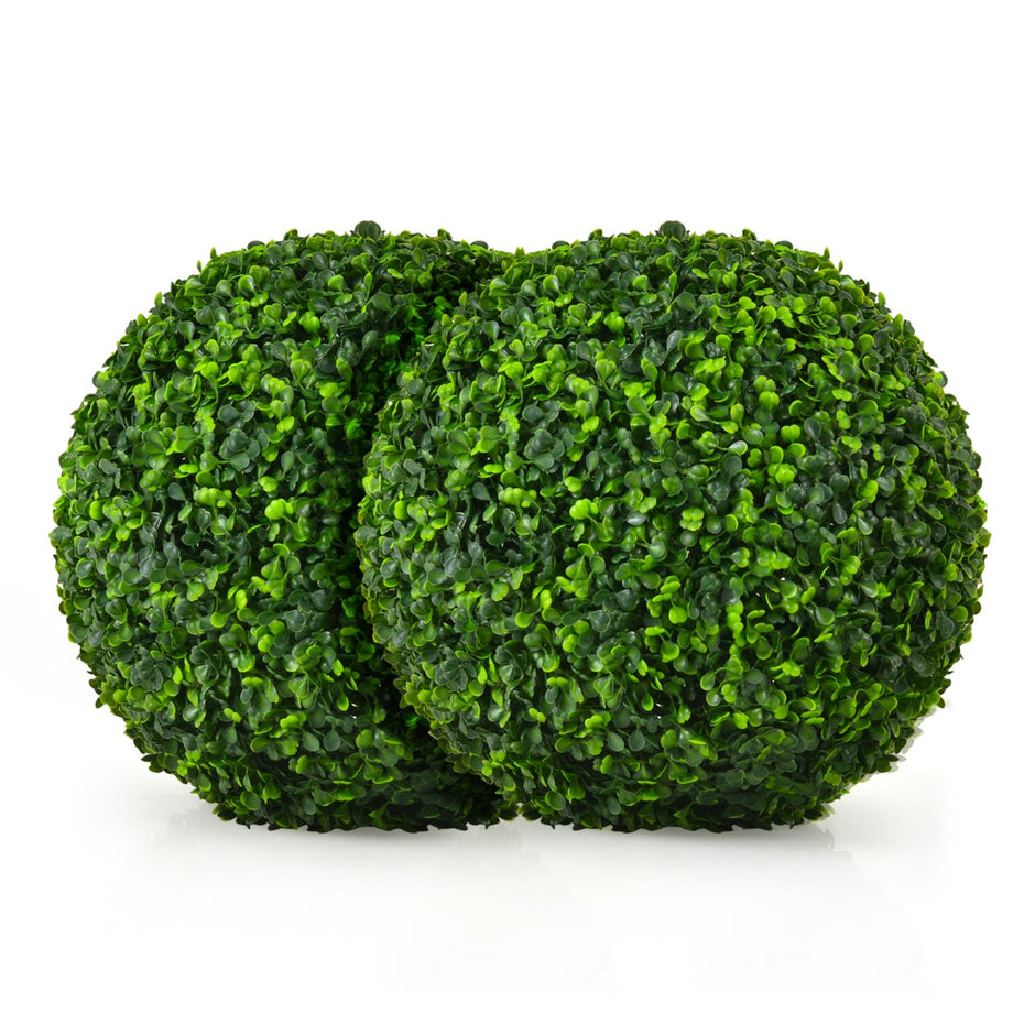 2er – Buxbom Ball Buxwood UV beständig Topiary Artificiell Växt Dekorativ – Grön