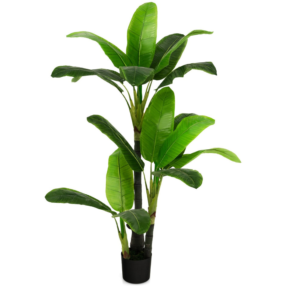 Högt – artificiellt bananträd tropiskt palmgrönt – 150 cm – Grön