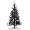 Högt – konstgjordt Halloween träd med LED lampor och dekorationer – 183 cm – Svart