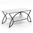 Soffbord – med marmorlook Modernt av konstmarmor – 100 x 50 x 45 cm – Vit
