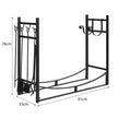 Robust – vedställ och verktygsset med tändhållare spade – 91 x 33 x 76 cm – Svart