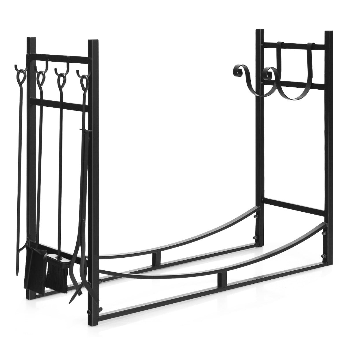 Robust – vedställ och verktygsset med tändhållare spade – 91 x 33 x 76 cm – Svart