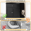 Katthus – med låda och dörrar i Kattskräp Sidobord – 2 3 1 – Svart