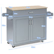 Kitchen – Island Cart Rullande förvaringsvagn Stort skåp + – 116 x 40 x 85 cm – Grå