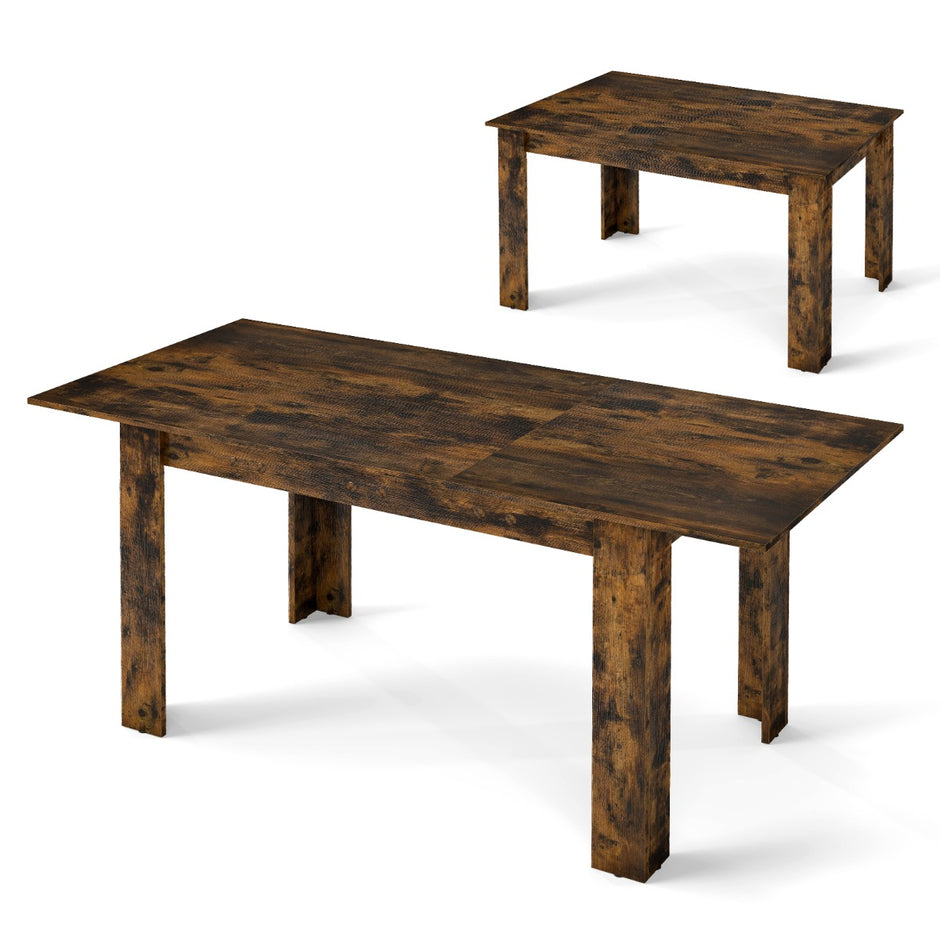 Utvidgningsbart – matbord för personer upp till Köksbord Matsalsbord Lantstilsbord Rustikbrunt – 4-6 110 kg – Rustik brun