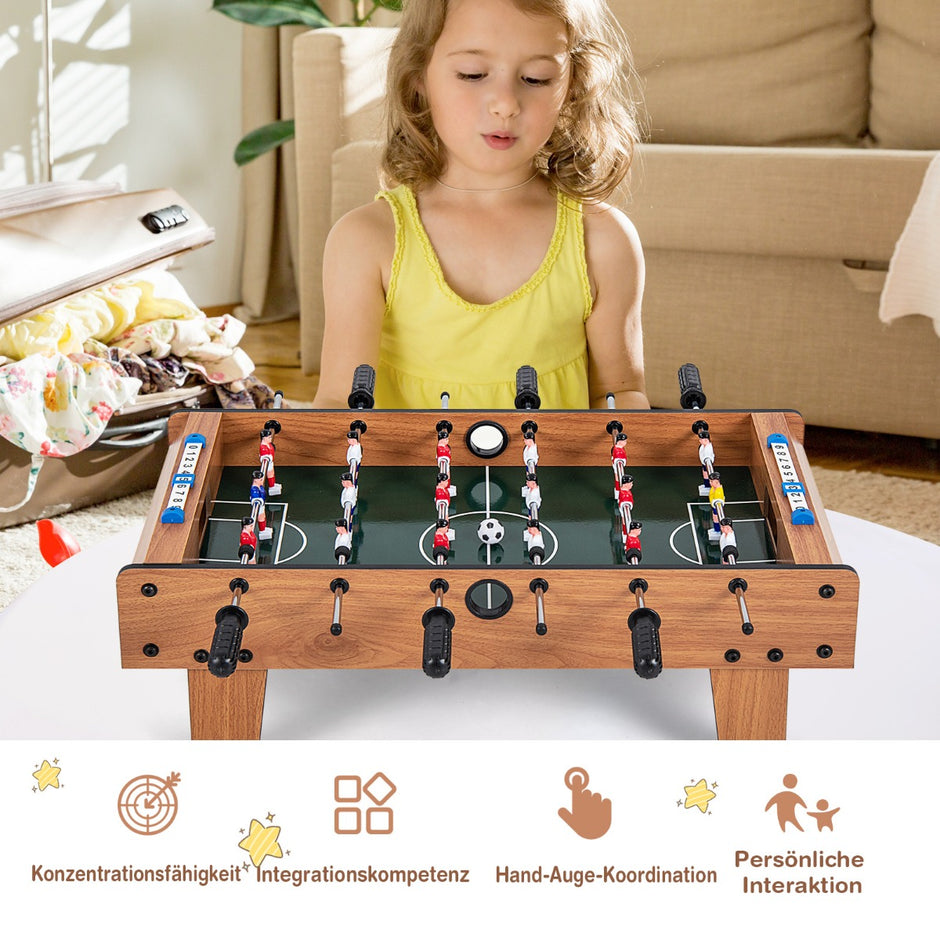 Fotbollsbord – i rumsstorlek Utrymmesbesparande med robust handtag Naturlig – 69 x 36 x 24 cm – Natur
