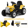 V – barntraktor med släp Batteridriven elektrisk leksaksbil – 12 – Gul