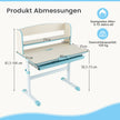 Barns – höjjusterbara skrivbord + datorstol set, studiebord, blått. – Blå