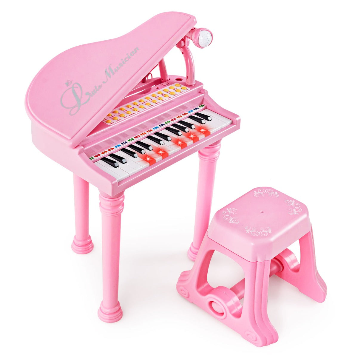 tangenter – Barntangentbord med Pall Piano Toy – 31 35 x 30 x 55 cm – Rosa