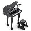 Barnpiano – med nycklar och pall Leksak Portable – 37 47 x 37 x 70 cm – Svart