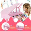 Barntangentbord – med tangenter och pall Elektroniskt pianotangentbord – 37 47 x 37 x 70 cm – Rosa