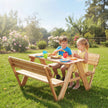 Barnpicknickbord – Utomhusbarnmöbler med och bänkar i – 2 – Natur
