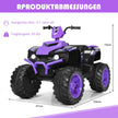 12V – Electric Kids Quad med Strålkastare Mini Musik och Horn – Lila