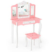 Sminkbord – för barn Princess med låda Vikbar spegel – Rosa