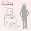 Sminkbord – för barn Princess med låda Vikbar spegel – Vit