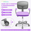 Barnbordsstol – 360° vridbar ungdomsstol Höjd Justerbar – 80-91,5 cm 54 x 50 x cm – Violett