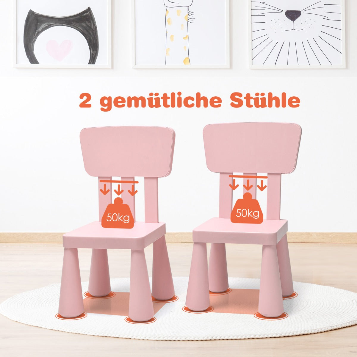 Barnbord – och stolar st Barnsittgrupp Barnmöbelset – 2 3 – Rosa