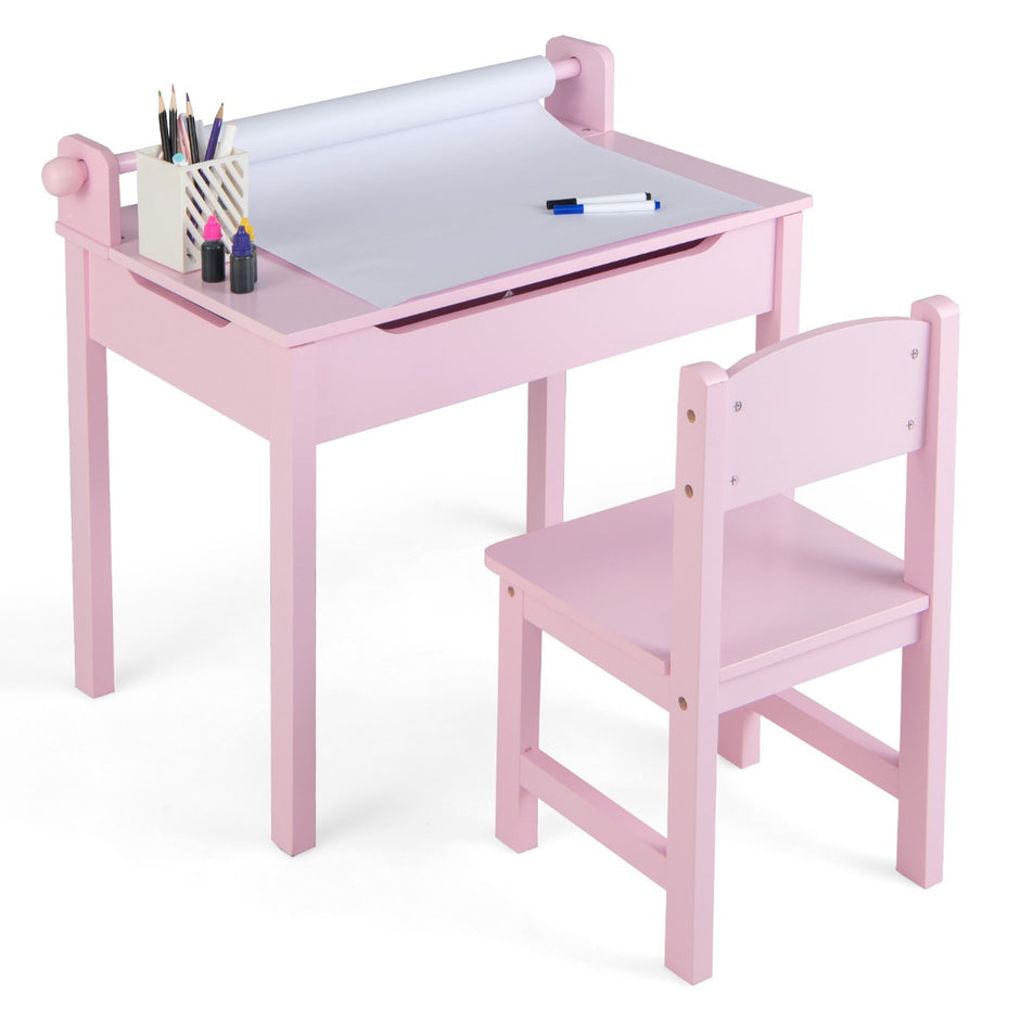 Barnbord – med stol Sensoriskt bordsset för – Rosa