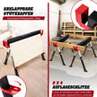 Hopfällbar – såghäst i pack av stål med stödarmar Höjdjusterbar – 2 2 x 4 61,5-82,7 cm – Röd och svart