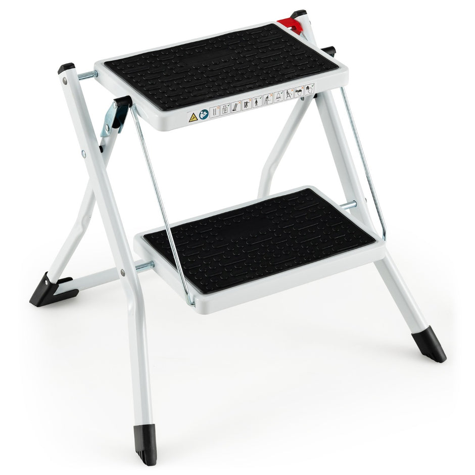 Fällbart – steg med Vikbar bred upp till lastkapacitet – 2 20 cm 150 kg – Svart och vit
