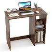 Litet – skrivbord med fack Kontorsbord PC Brunt – 2 80 x 40 x 74 cm – Brun