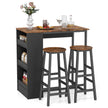 Köksbord – med pallar Platssparande bistrobord Bänkbord Matbordsset Barbord – 2 – Rustik brun