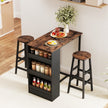 Köksbord – med pallar Platssparande bistrobord Bänkbord Matbordsset Barbord – 2 – Rustik brun