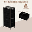Byrå – med lådor Lådskåp träskiva Sideboard robust metallram – 4 – Svart