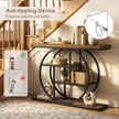 Smal – konsolbord med öppna hyllor, industriellt entrébord, korridorbord – 4 – Brun + svart