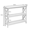 Konsolbord – Sidobord Industriell design med hylla Hallbord – 100 x 33 x 80 cm – Vit