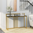 Konsolbord – med marmorlook och guldfärgad metallstomme Modernt hallbord – 120 cm – Svart
