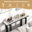 Konsolbord – marmorlook med metallram anti lutningsanordning och justerbara fotkuddar hallbord + – 110 x 30 x 81 cm – Svart och vit