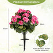 Delnings – Set Konstgjorda Pelargoner Med Realistisk PE Stam och Silkblommor Blad – 2 – Rosa